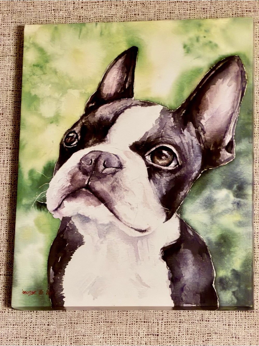 Boston Terrier Painting 16” x 20”